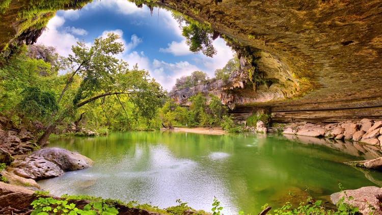 RV accessible swimming holes like Hamilton Pool Preserve in Texas